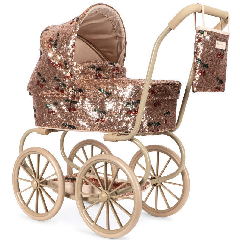 Leļļu rati, Sparkly Minnie Doll Pram, Cherry Sequin, Konges Slojd, KS106606