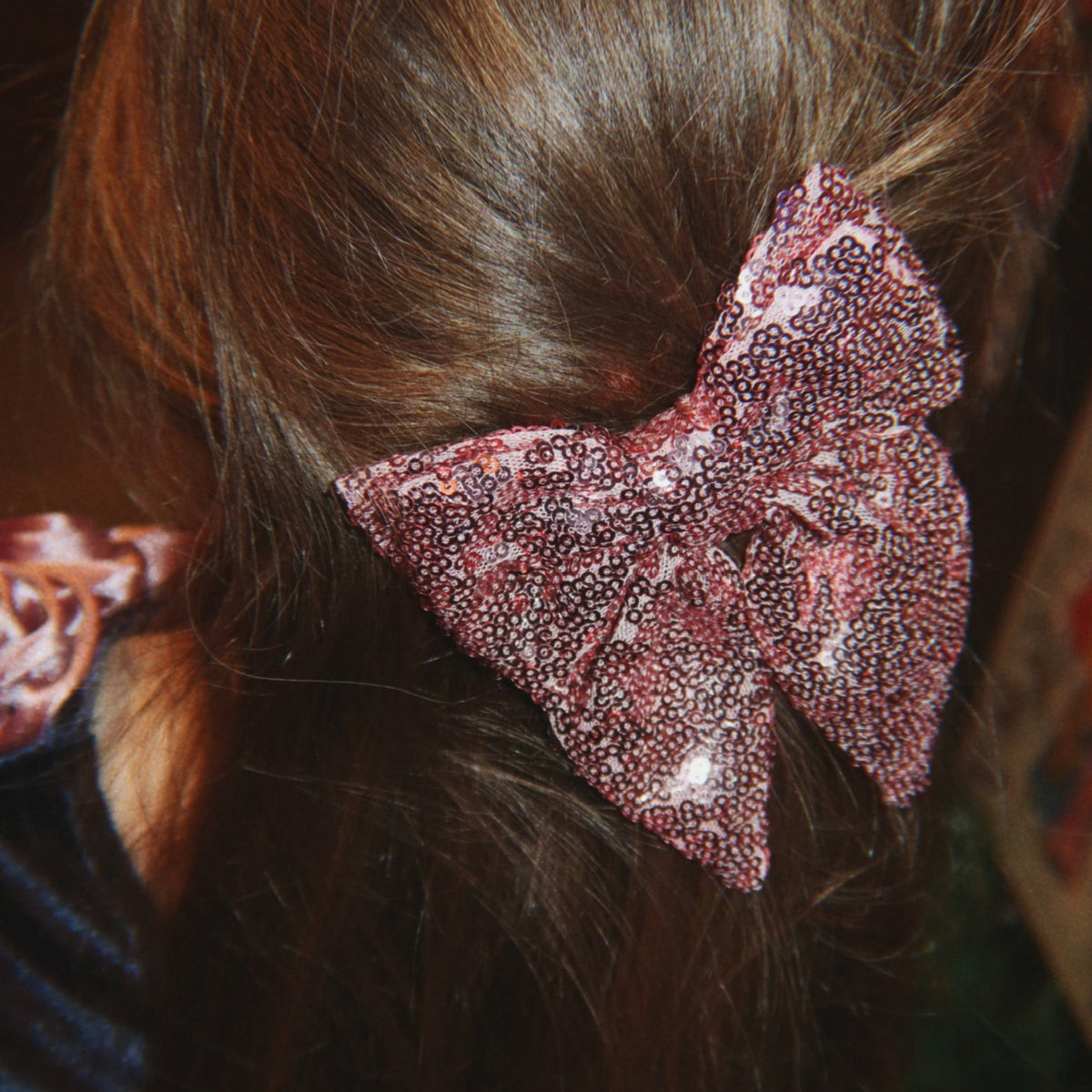 Matu Bante, Tindra Sequin Bow Hair Clip, Rosewater, Konges Slojd, KS106622