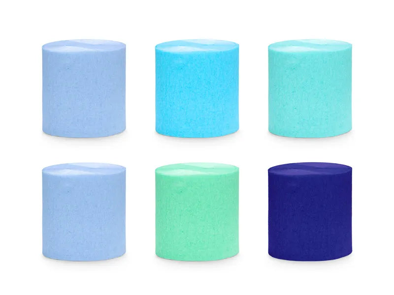 Kreppapīra dekorācijas Crepe Papar 5cm/10m, Blue-Green mix, Party Deco,  KRES1