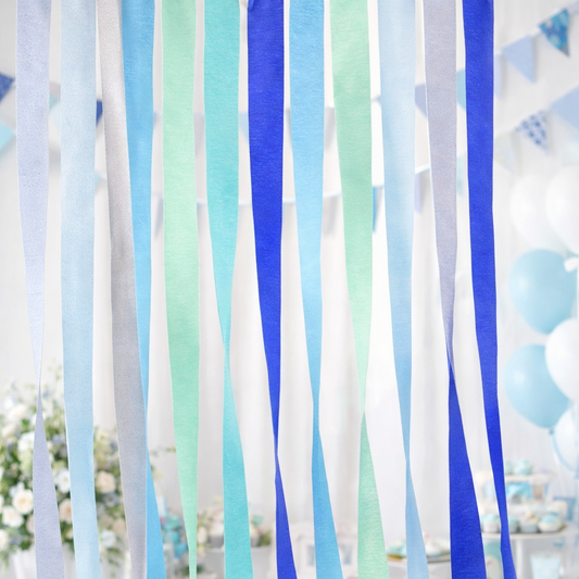 Kreppapīra dekorācijas Crepe Papar 5cm/10m, Blue-Green mix, Party Deco,  KRES1