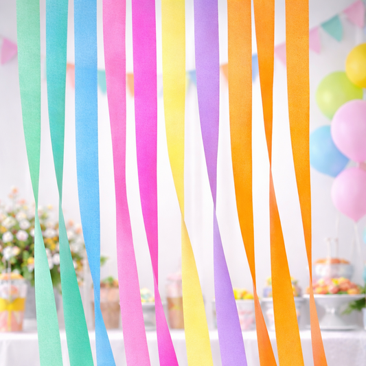 Crepe Paper Decorations Crepe Paper 10m, Pastel Rainbow, 6 pcs, Party Deco