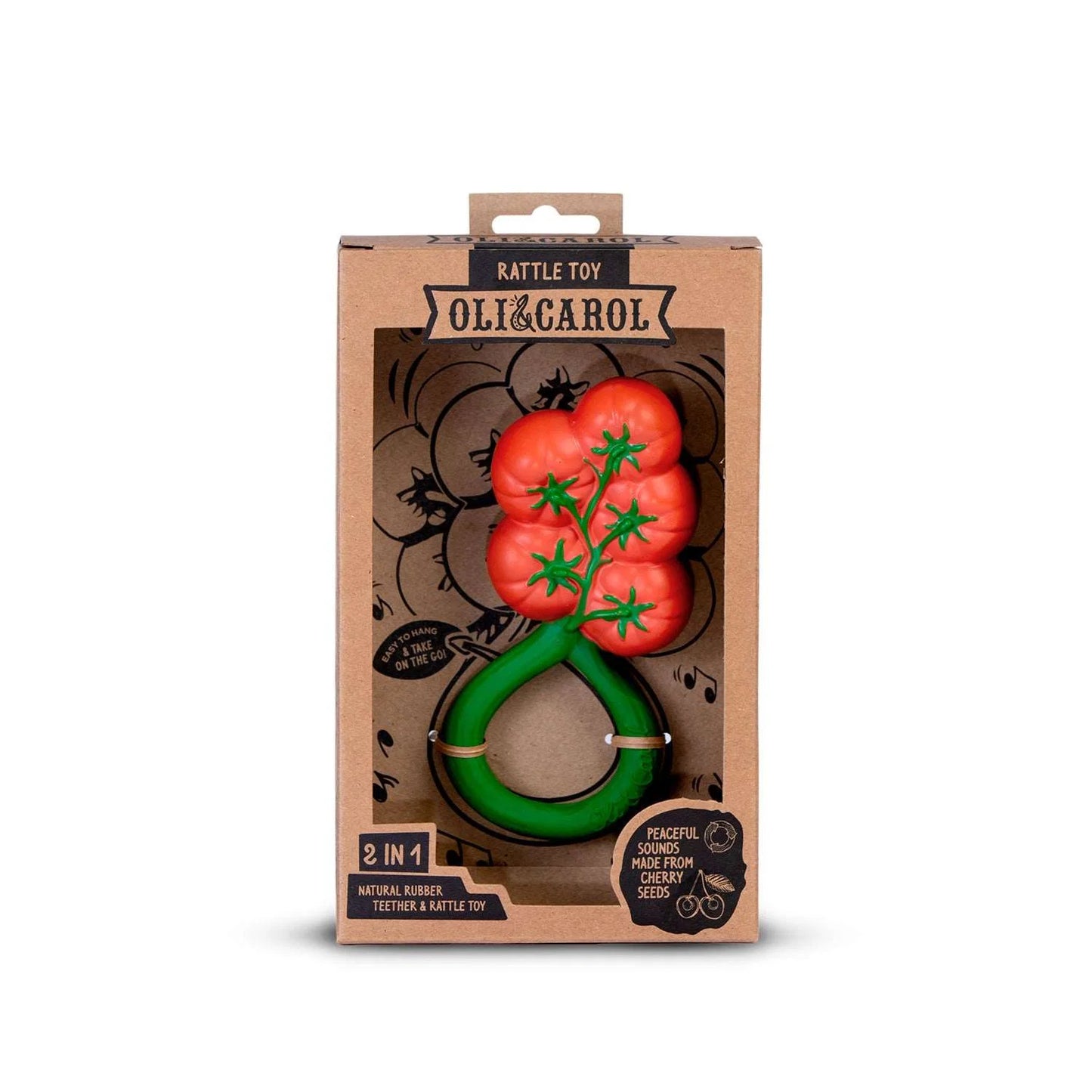 Graužamais grabulis Tomāts, Tomato Rattle Toy, Oli&Carol