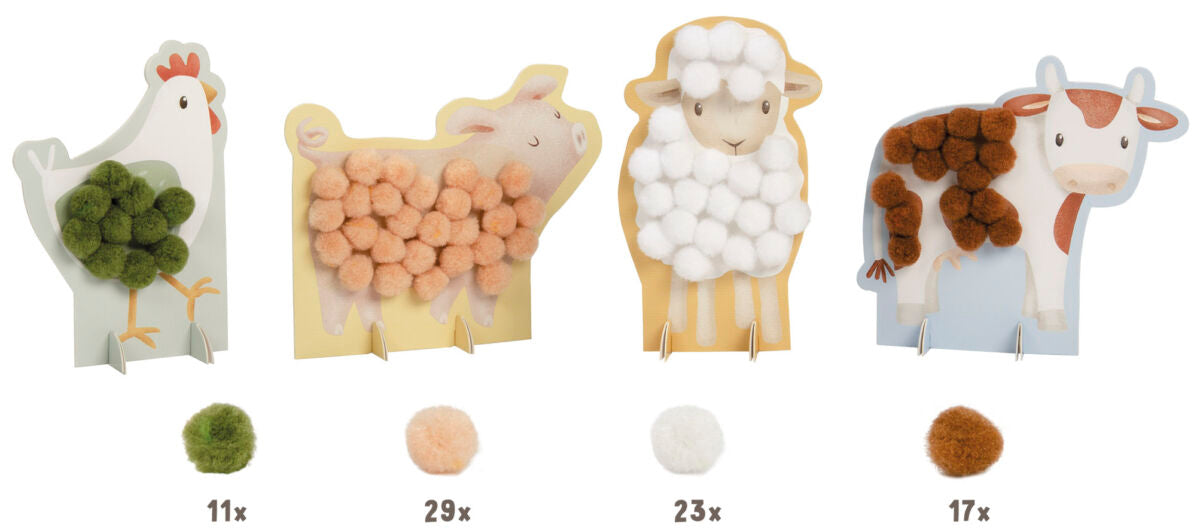 Radošais komplekts ar pomponiem, Pompom Craft Kit, Little Farm, LD125667