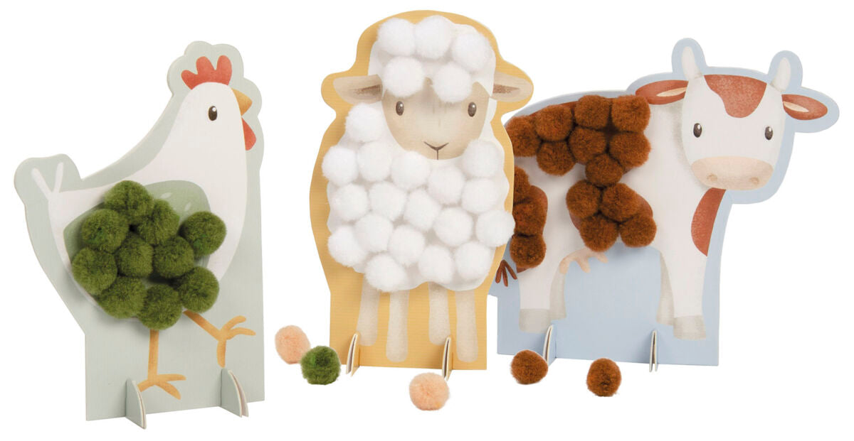 Radošais komplekts ar pomponiem, Pompom Craft Kit, Little Farm, LD125667