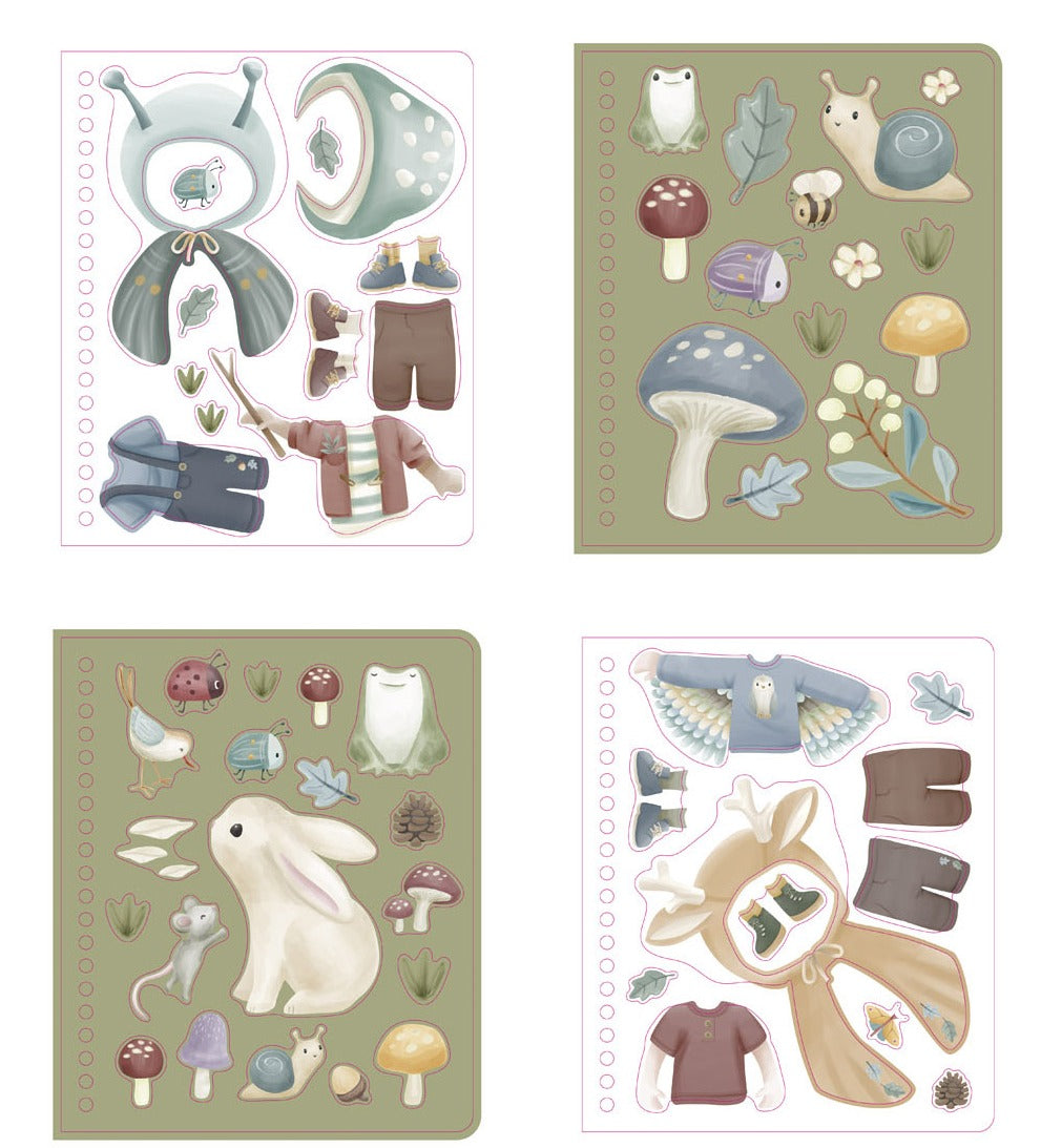 Uzlīmju aktivitāšu grāmata Jim & Forest Friends, Dress me up book, LD126331