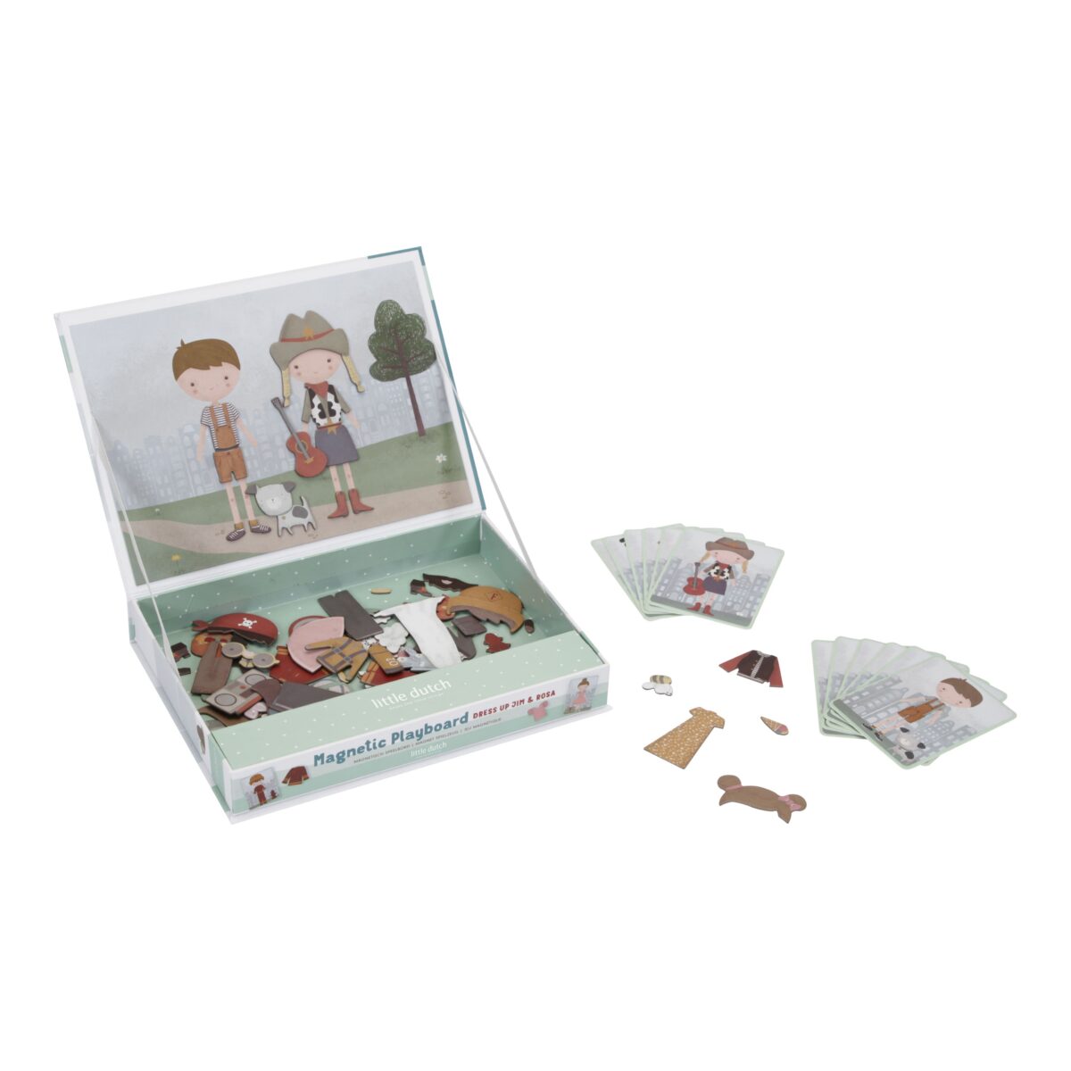 Magnētiskā spēle Dress Up Jim & Rosa, Magnetic Playboard, Little Dutch