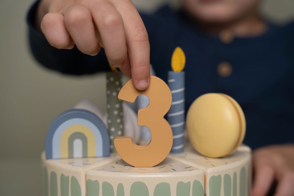 Koka dzimšanas dienas kūka, zila, Birthday Cake Blue, Little Dutch