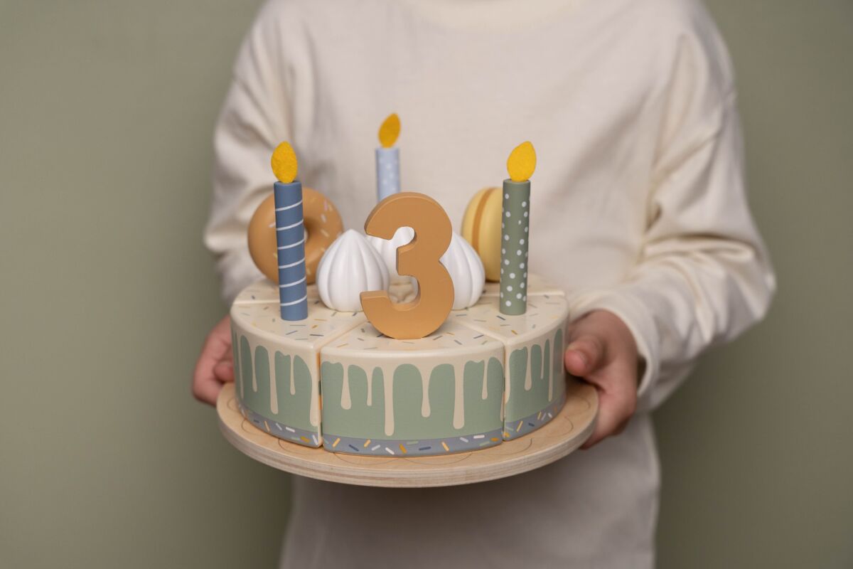 Koka dzimšanas dienas kūka, zila, Birthday Cake Blue, Little Dutch