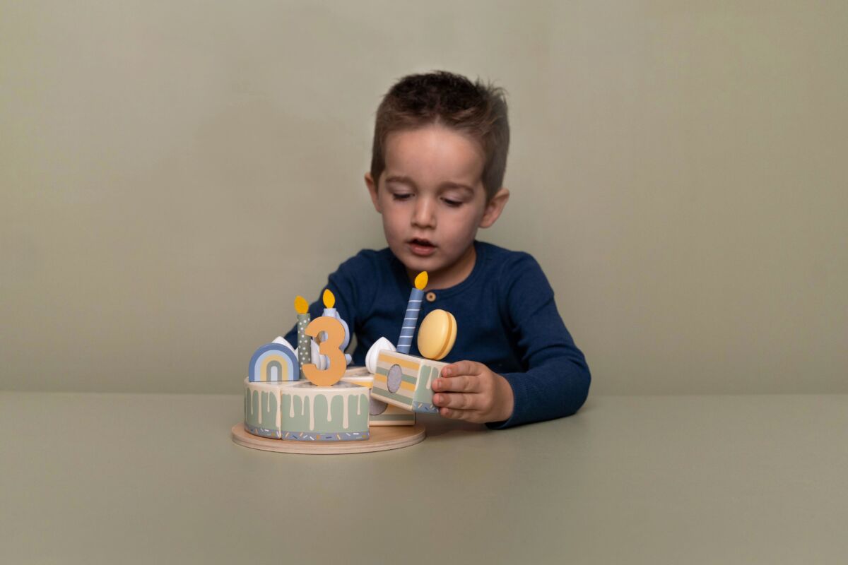 Koka dzimšanas dienas kūka, zila, Birthday Cake Blue, Little Dutch