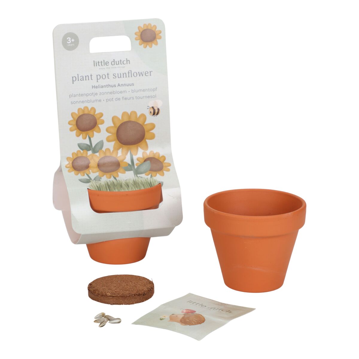 Augu podiņš ar saulespuķu sēklām, Plant Pot Sunflower,  Little Dutch, LD9130