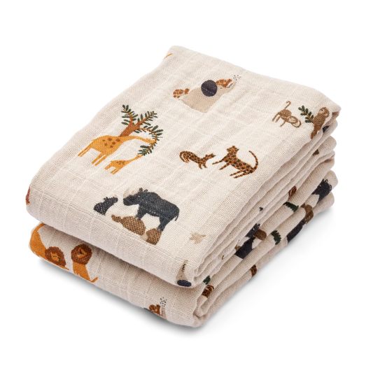 Muslīna autiņi Lewis Muslin Cloth, All Together / Sandy, Liewood, 2 gab, LW14907-1499
