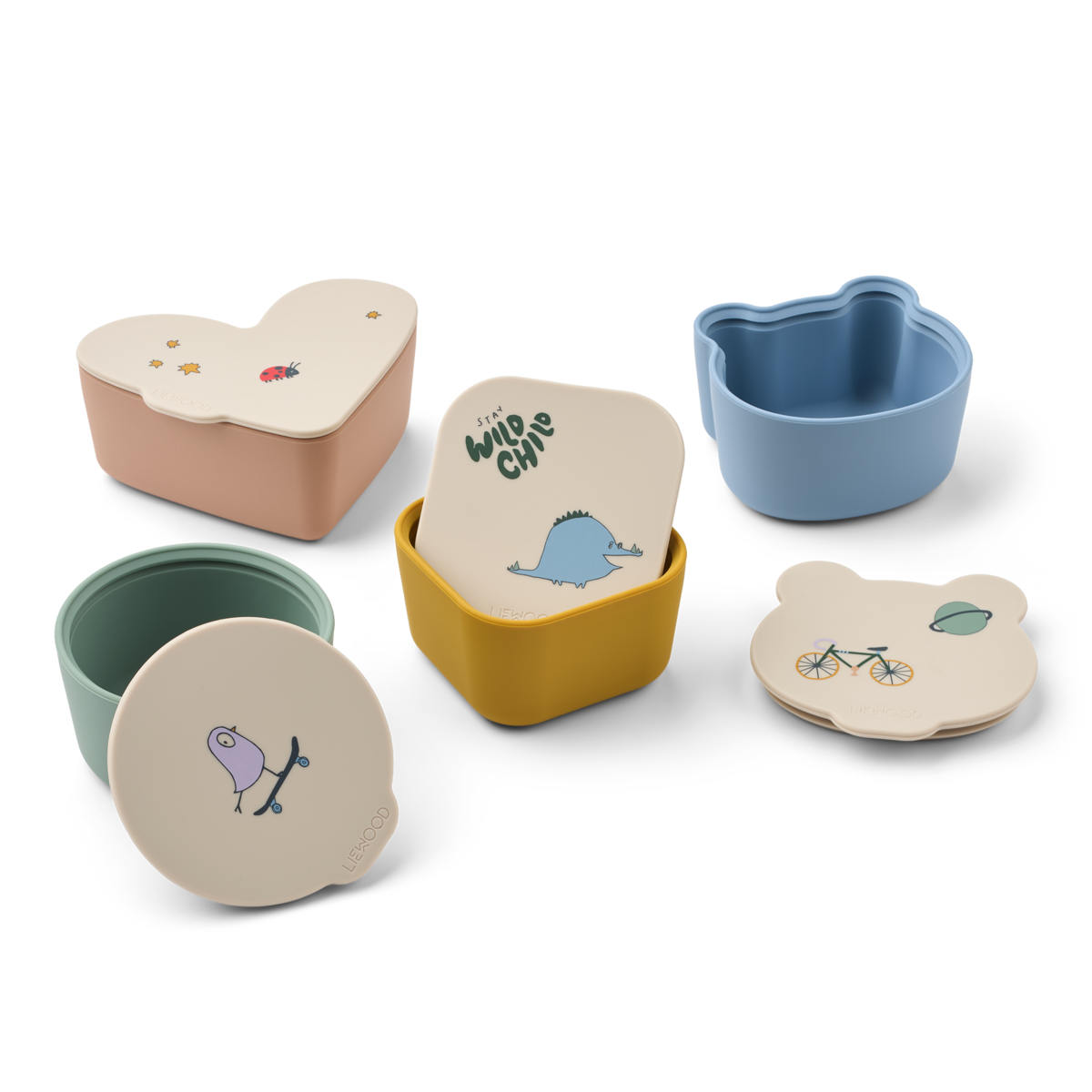 Silikona uzkodu trauciņi, Tamtam / Sandy, Toto Snack Box 4-pack, Liewood, LW15131-2893