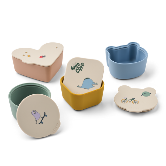 Silikona uzkodu trauciņi, Tamtam / Sandy, Toto Snack Box 4-pack, Liewood, LW15131-2893
