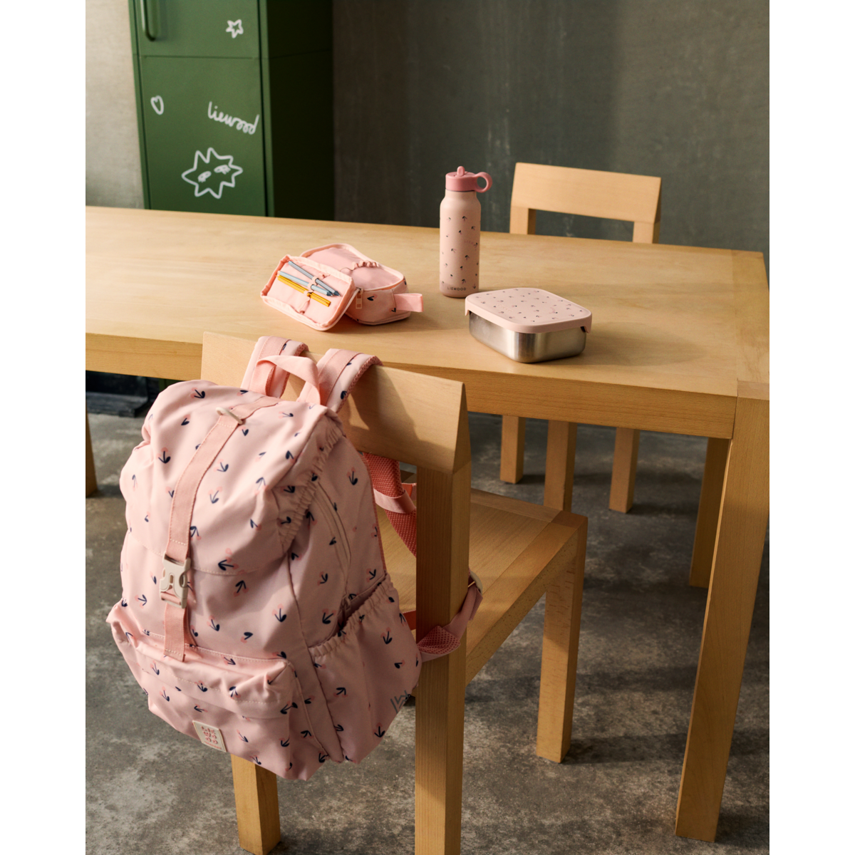 Bērnu mugursoma, Johnny School Backpack, Cherry heart/Rosey, Liewood,LW20089_2785 
