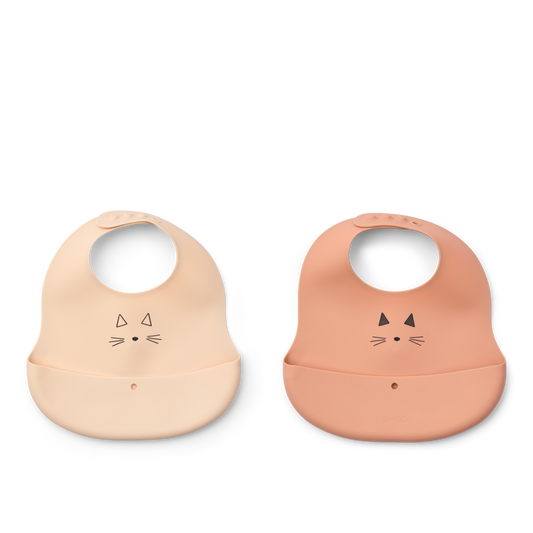 Silikona lacīte Cat, Tilda Printed Silicone Bib 2-Pack, 2.gb, Liewood, LW20119_2767