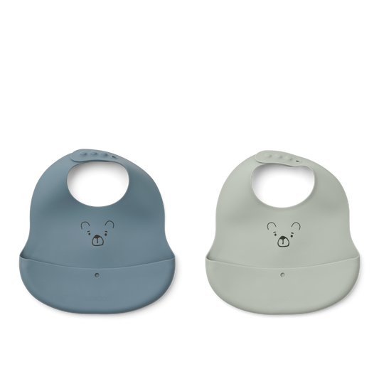 Silikona lacītes Mr.Bear, Tilda Printed Silicone Bib 2-Pack, 2.gb, Liewood, LW20119_2770