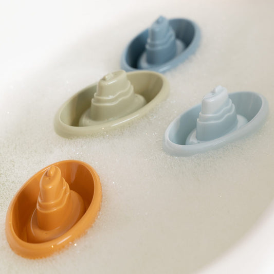 Rotaļlietu laivas vannai, zilas, Stackable Bath Boat, Little Dutch
