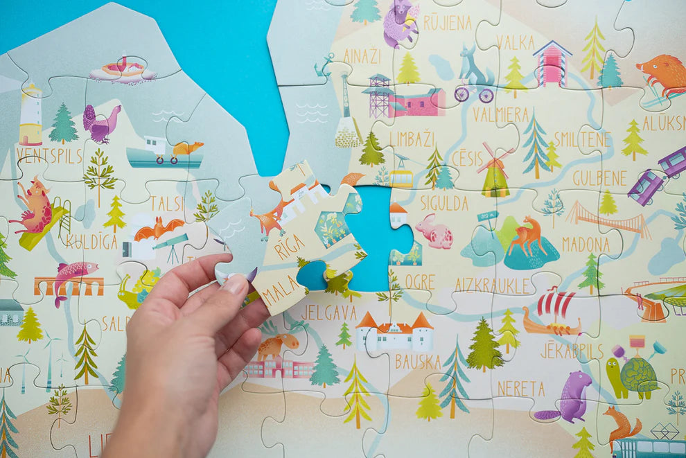 Latvijas kartes puzle, Latvia Map Puzzle, Tu Tu Family