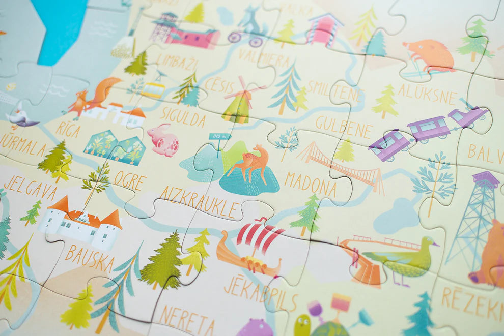 Latvijas kartes puzle, Latvia Map Puzzle, Tu Tu Family