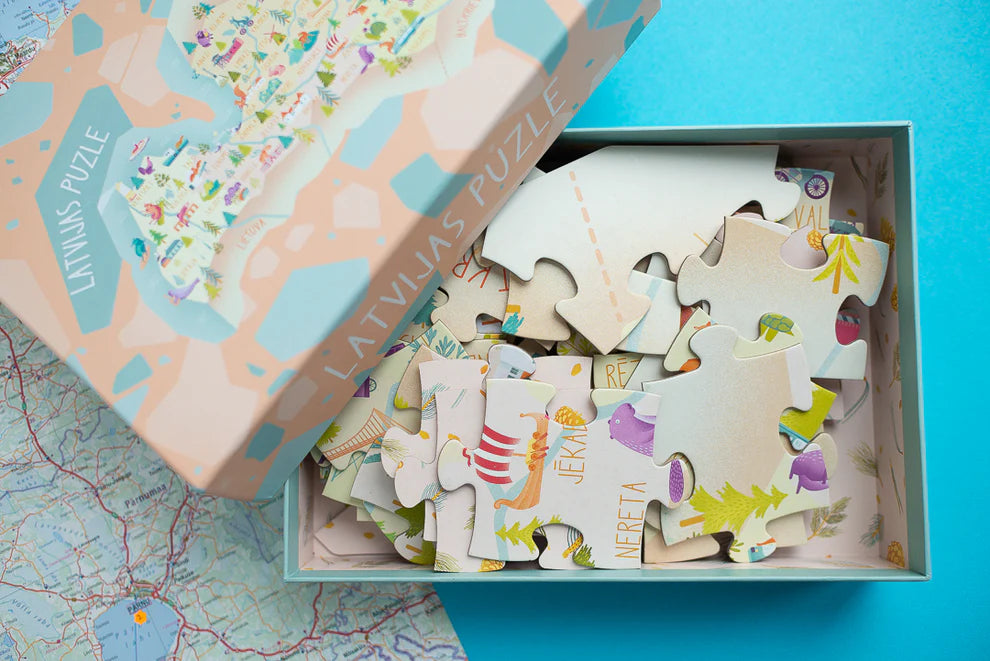 Latvijas kartes puzle, Latvia Map Puzzle, Tu Tu Family