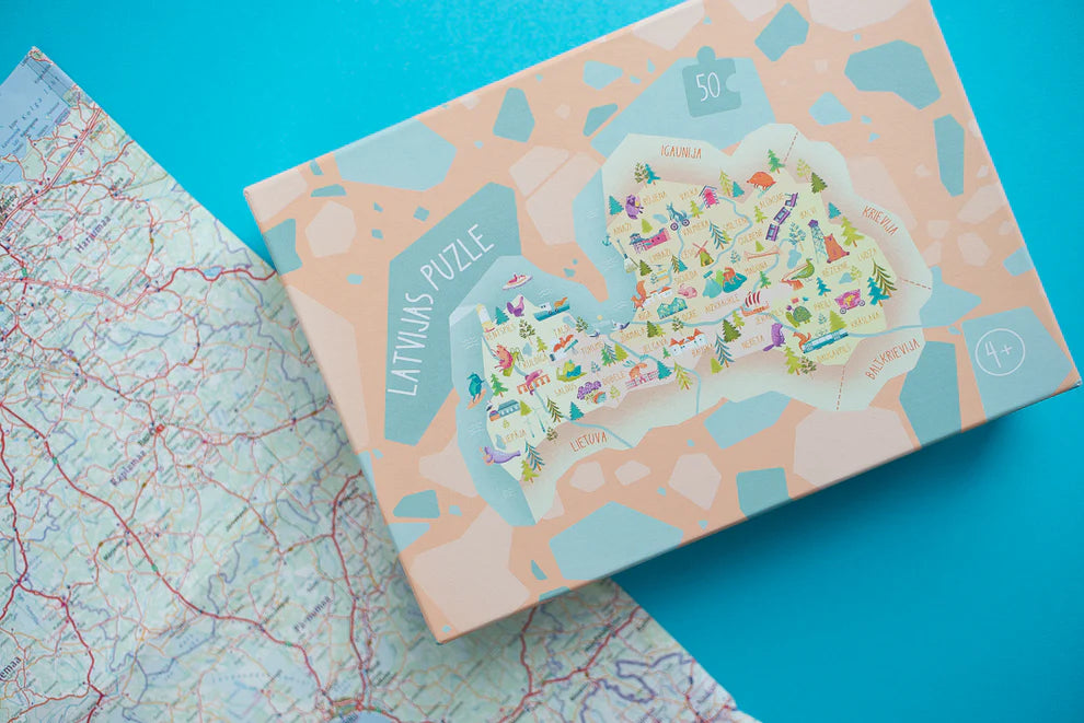 Latvijas kartes puzle, Latvia Map Puzzle, Tu Tu Family