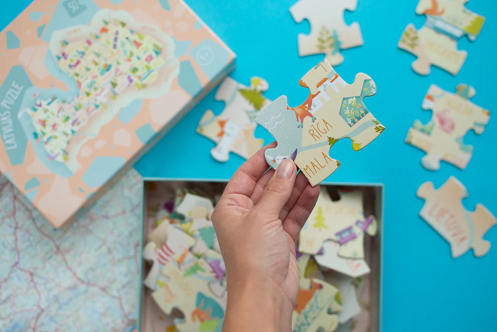 Latvijas kartes puzle, Latvia Map Puzzle, Tu Tu Family