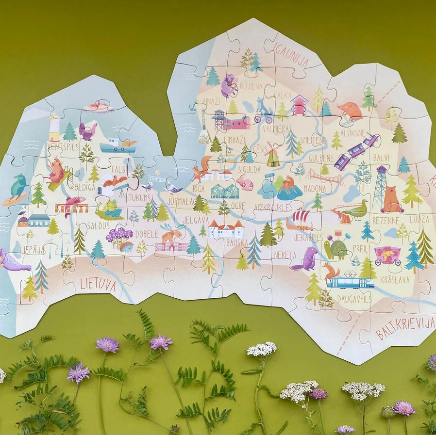 Latvijas kartes puzle, Latvia Map Puzzle, Tu Tu Family