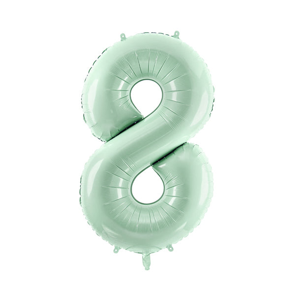 Liels balons cipars 8, zaļš, pildāms ar hēliju vai gaisu, 72cm, Hēlija baloni Liepājā, Party Deco FB230G-8-012