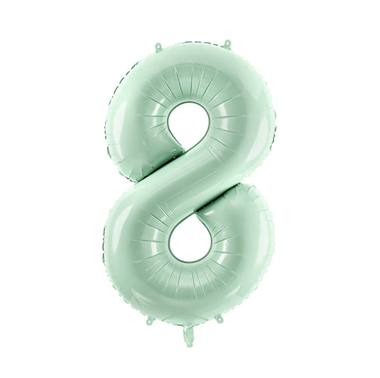 Liels balons cipars 8, zaļš, pildāms ar hēliju vai gaisu, 72cm, Hēlija baloni Liepājā, Party Deco FB230G-8-012