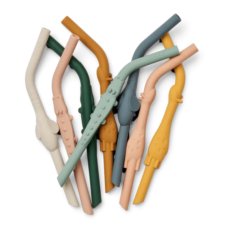 Bērnu silikona salmiņi, All Together Yellow Mellow straws, 8gab, Liewood, LW18575-1962