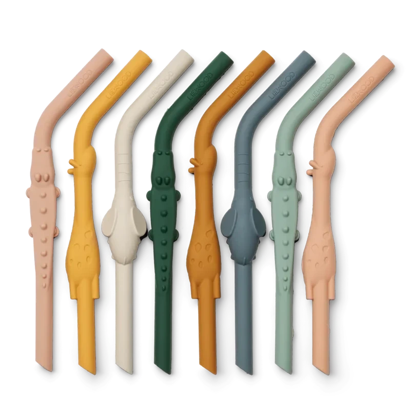 Bērnu silikona salmiņi, All Together Yellow Mellow straws, 8gab, Liewood, LW18575-1962