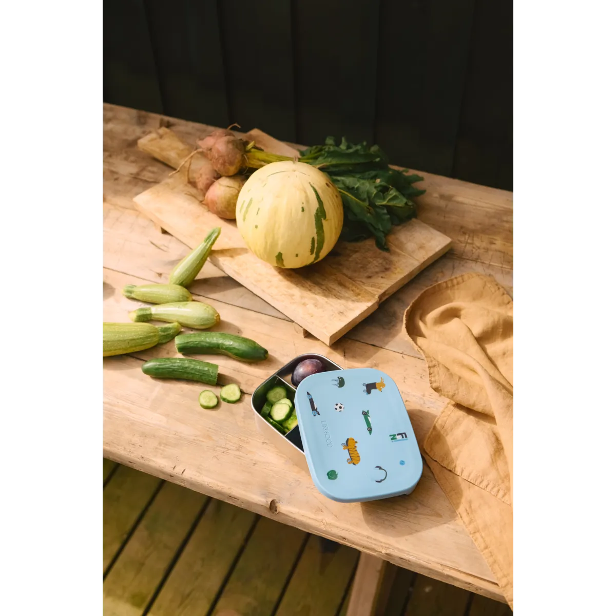 Bērnu pusdienu kārba Arthur Printed Lunchbox, Fun / Beach blue, Liewood, LW14982-2621