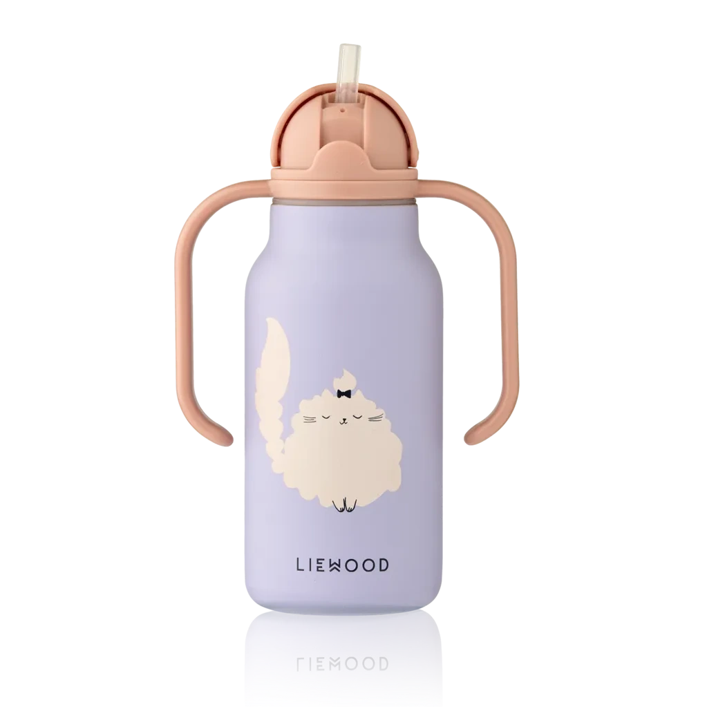 Bērnu ūdens pudele Kimmie, Cat / Warm Lilac Water Bottle, 250ml, Liewood, LW19618-2781