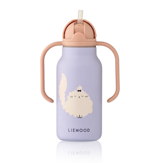 Bērnu ūdens pudele Kimmie, Cat / Warm Lilac Water Bottle, 250ml, Liewood, LW19618-2781