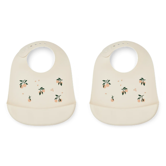 Silikona lacīte Peach, Tilda Printed Silicone Bib 2-Pack, 2.gb, Liewood, LW14795