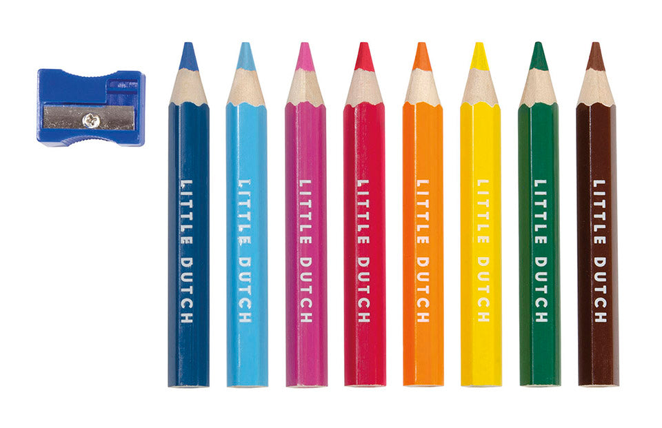 Krāsainie zīmuļi + asināmais, Coloured Pencils + Sharpener, Little Dutch, LD120501