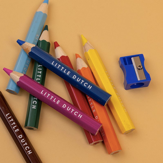 Krāsainie zīmuļi + asināmais, Coloured Pencils + Sharpener, Little Dutch, LD120501