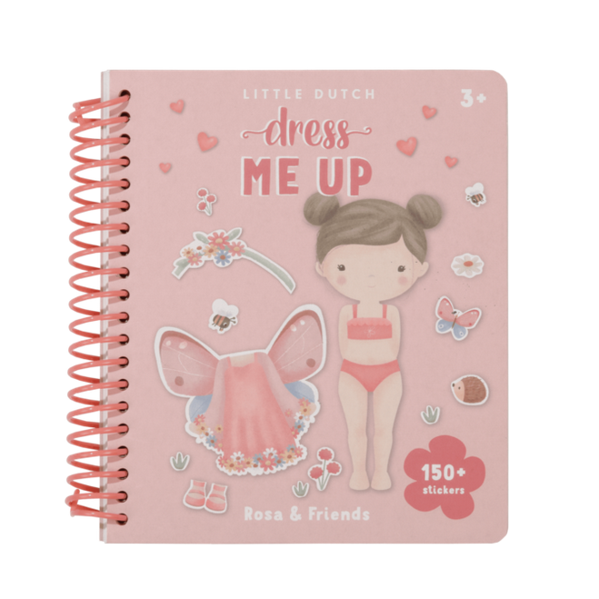 Uzlīmju aktivitāšu grāmata Rosa & Friends, Dress me up book, Little Dutch, LD125414