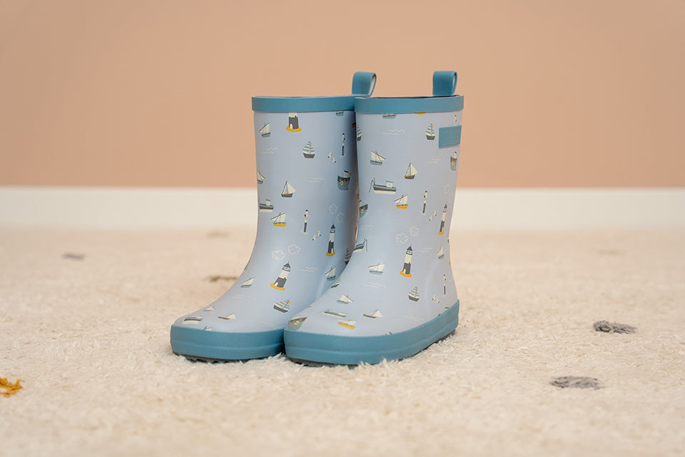 Bērnu gumijas zābaki Sailors Bay, Toddler Kids Rain Boots, Little Dutch, LD120228 LD120211