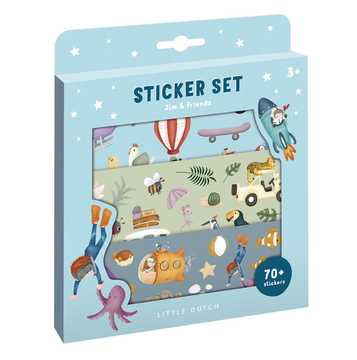 Uzlīmju komplekts Jim and Friends, Sticker Set, Little Dutch, LD125629