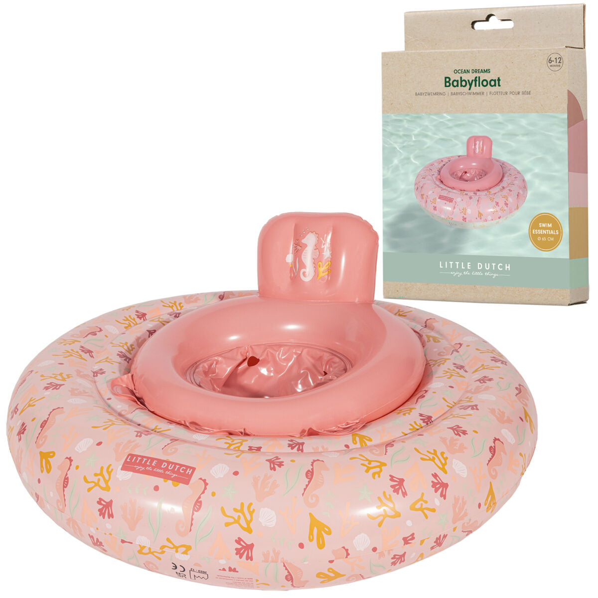 Peldriņķis mazulīšiem Ocean Dreams Pink, Swim Ring Babyfloat, Little Dutch, LD2012846