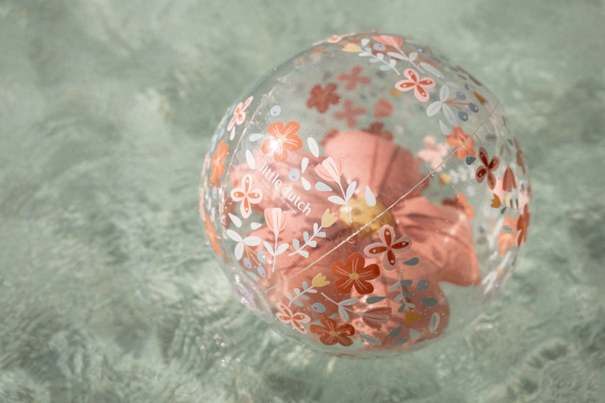 3D Pludmales bumba Pink Flowers, Beach Ball, Little Dutch, LD2014448