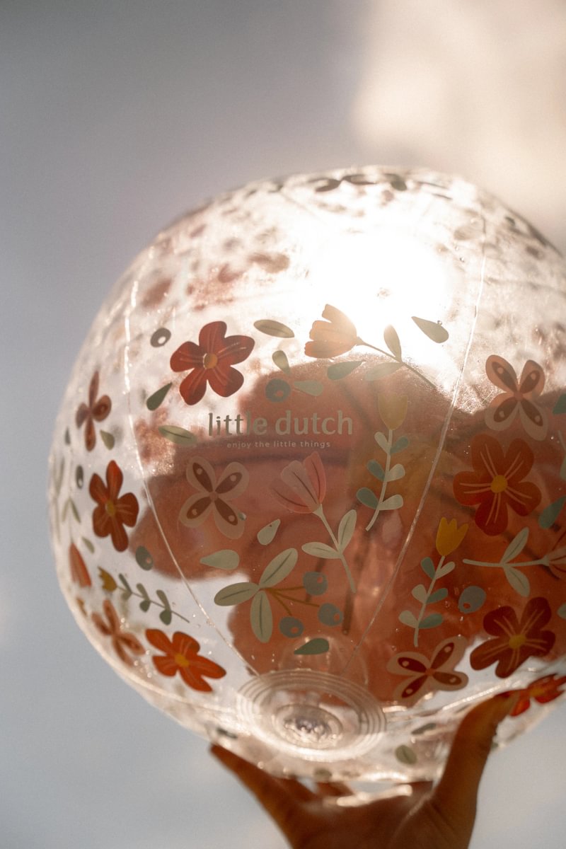 3D Pludmales bumba Pink Flowers, Beach Ball, Little Dutch, LD2014448