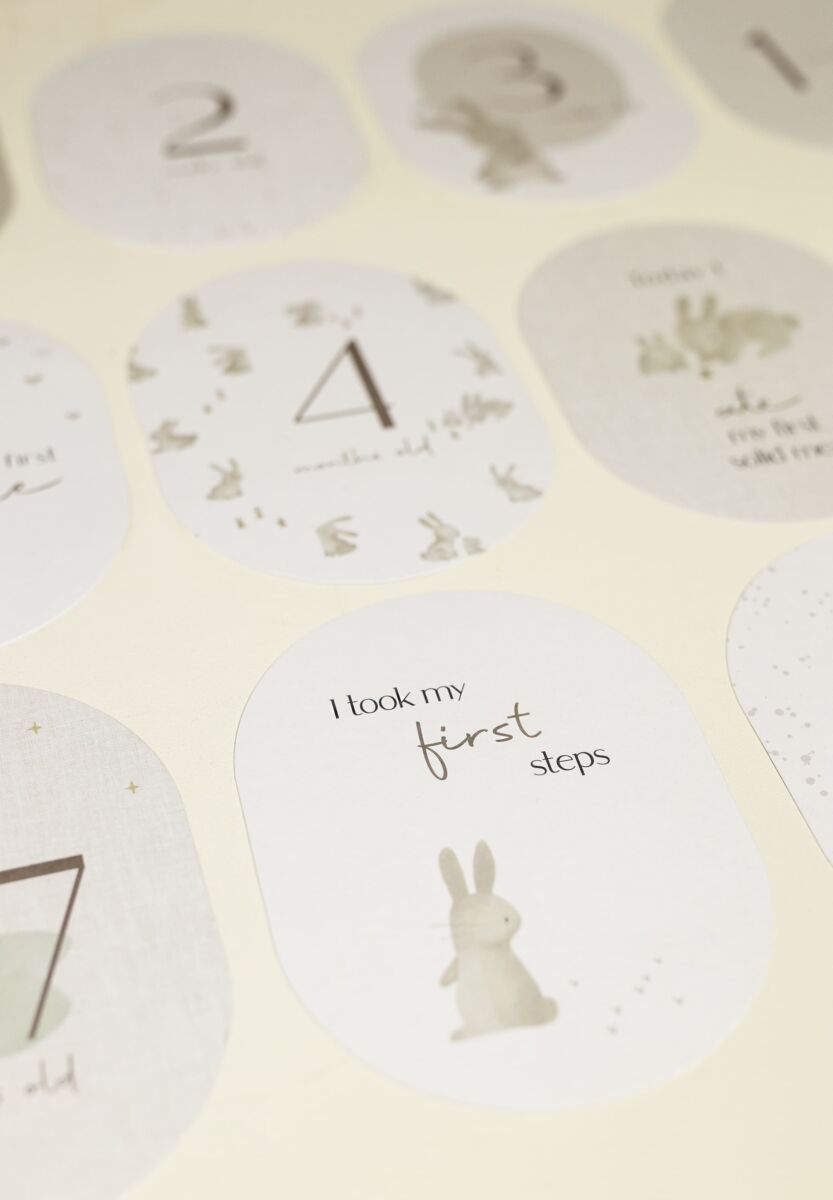 Sasniegumu un mēnešu foto kartiņas jaundzimušajam, "Baby Bunny" Milestone Cards, Little Dutch, LD4743