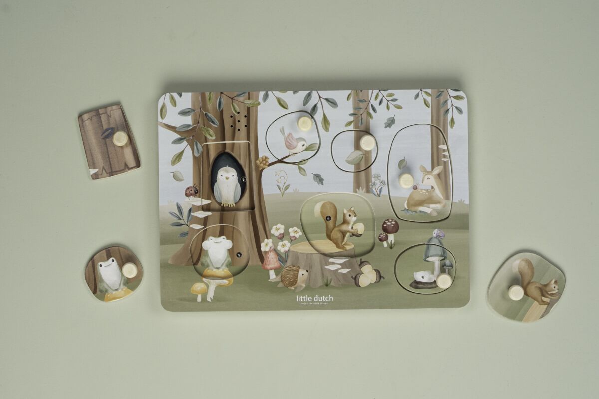 Skanošā koka puzle Forest Friends, Sound Puzzle, Little Dutch, LD7240