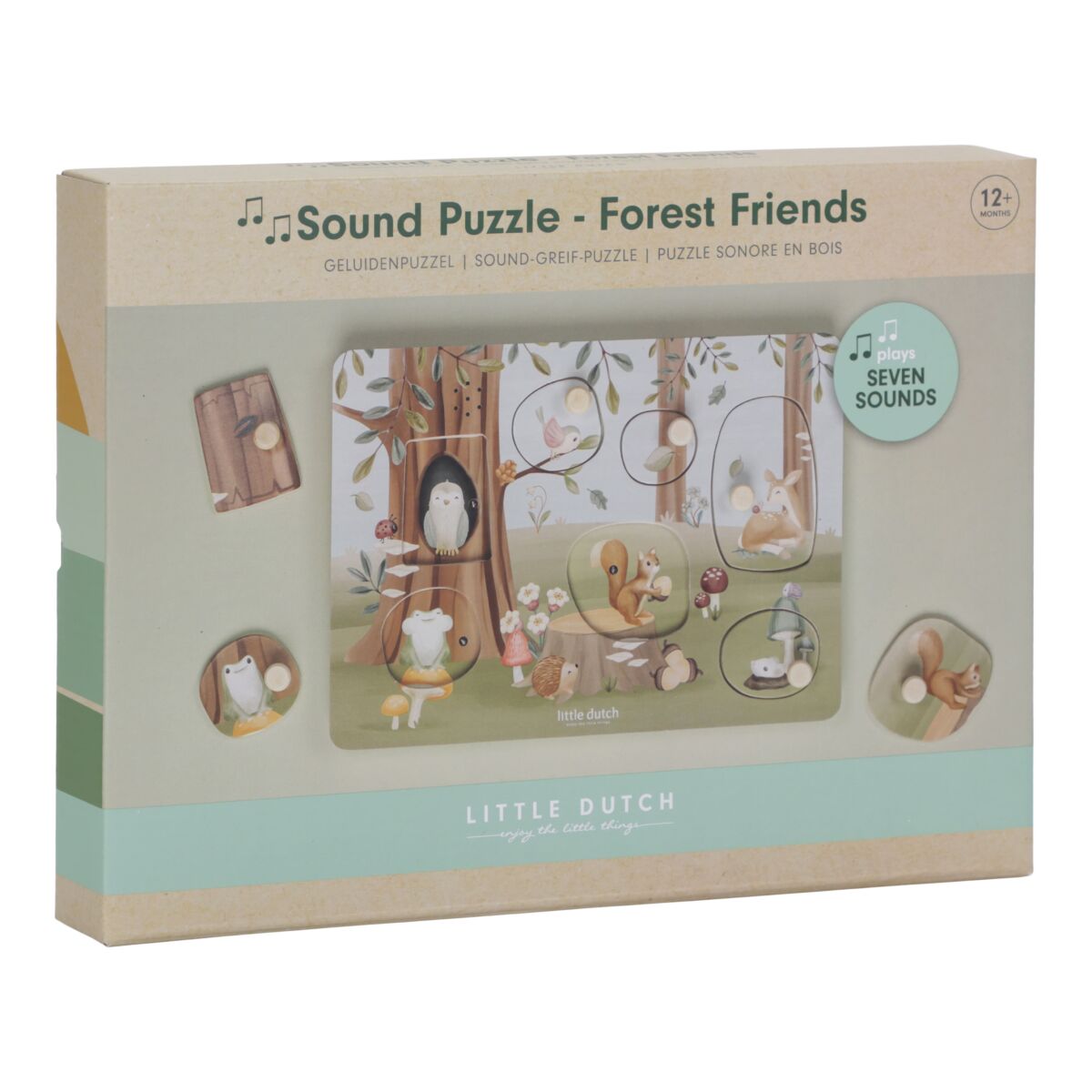 Skanošā koka puzle Forest Friends, Sound Puzzle, Little Dutch, LD7240