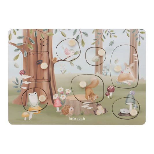Skanošā koka puzle Forest Friends, Sound Puzzle, Little Dutch, LD7240
