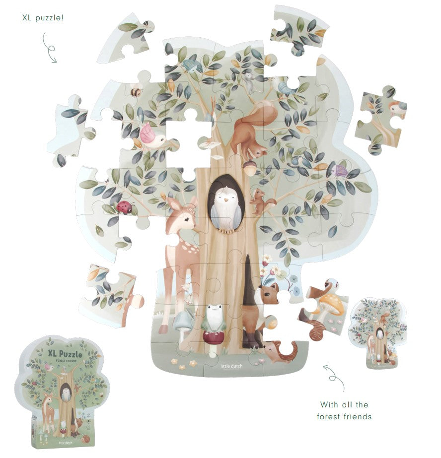 Lielizmēra grīdas puzle Forest Friends, Floor Puzzle XL, Little Dutch, LD7250