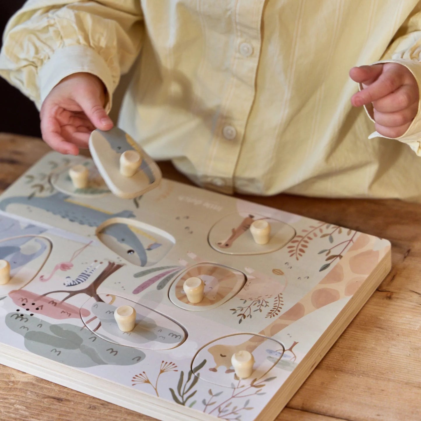 Skanošā koka puzle Safari Friends, Sound Puzzle, Little Dutch, LD7440