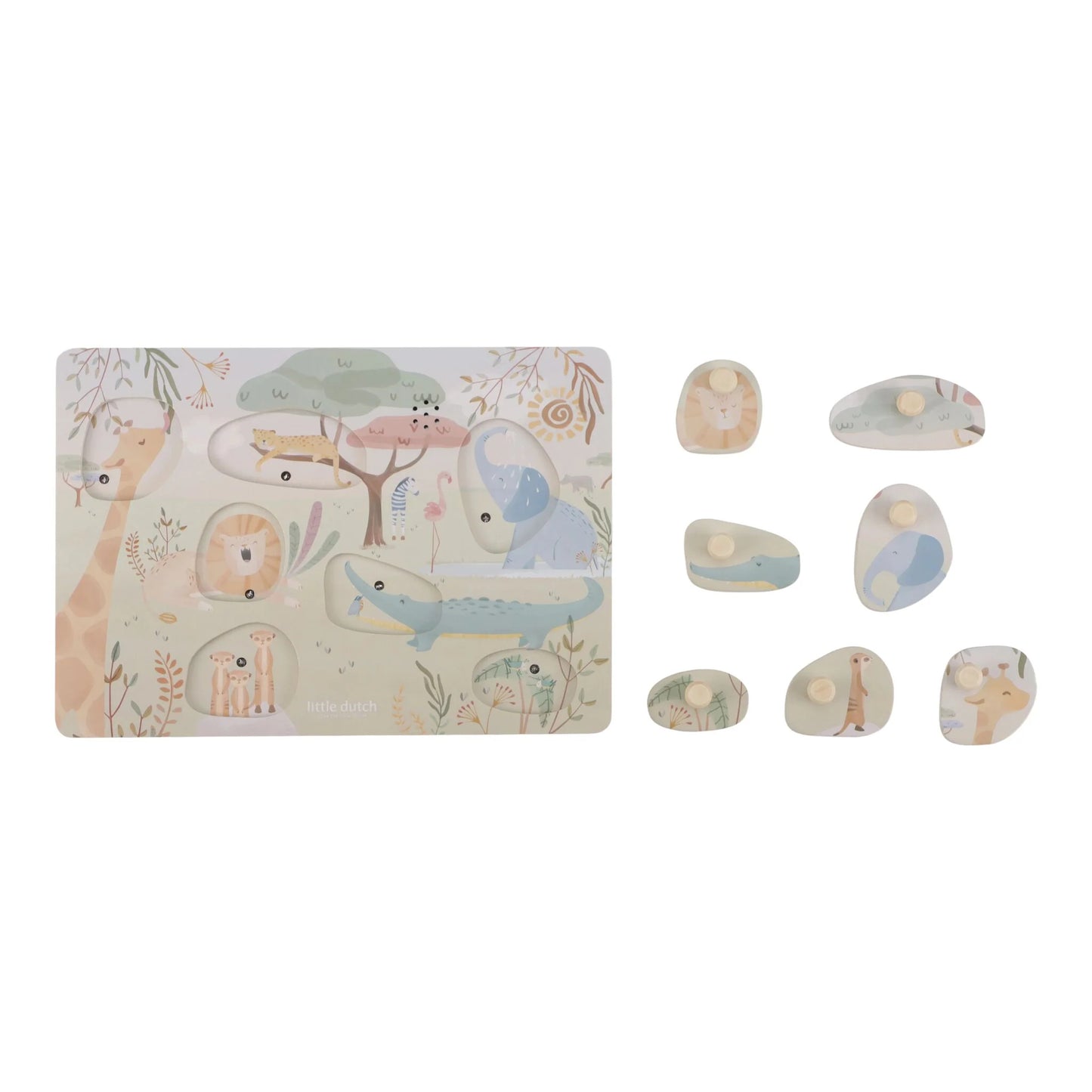 Skanošā koka puzle Safari Friends, Sound Puzzle, Little Dutch, LD7440